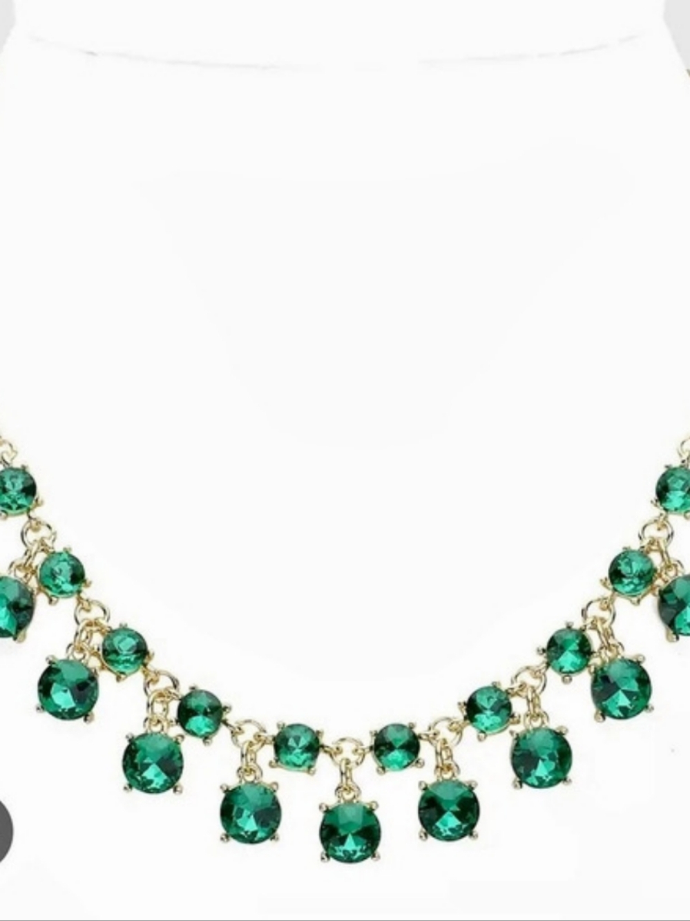 Green Crystal Statement Necklace NWT